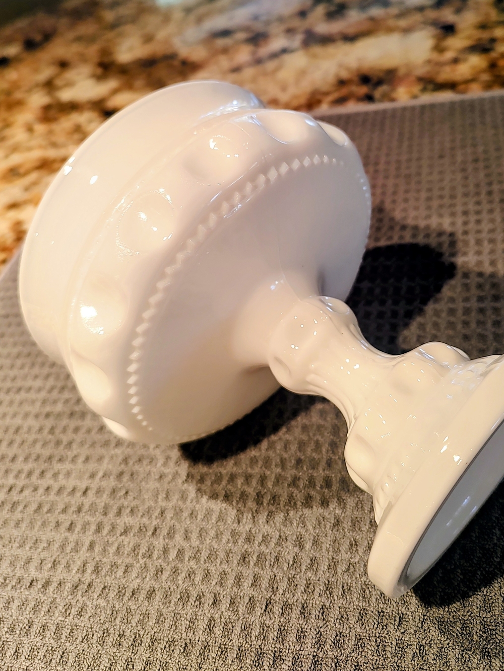 Indiana Glass White Milk Glass Compote Pedestal Dish